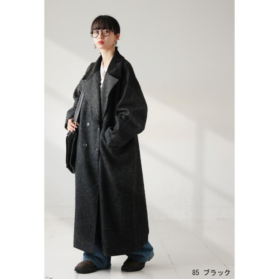 antiqua（アンティカ） ヘリンボーン ロングコート レディース