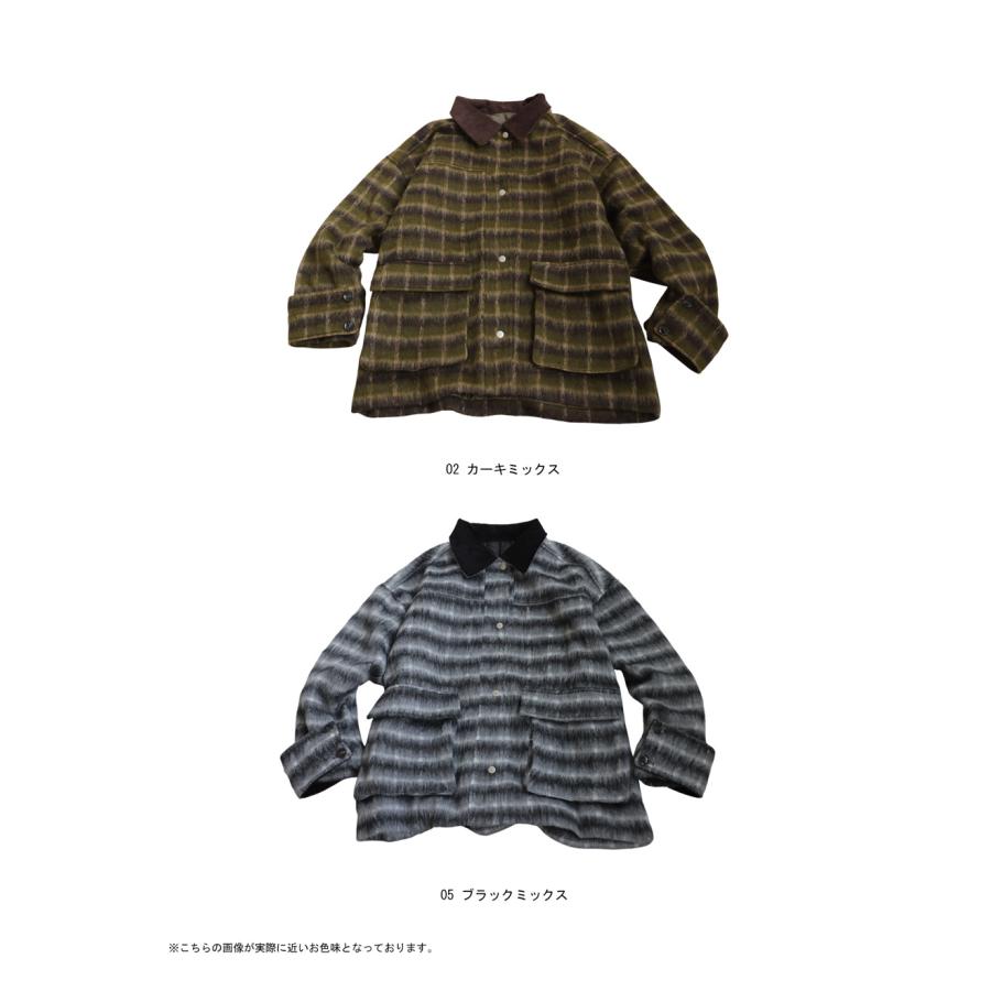 antiqua（アンティカ） 異素材 切替え チェックジャケット レディース