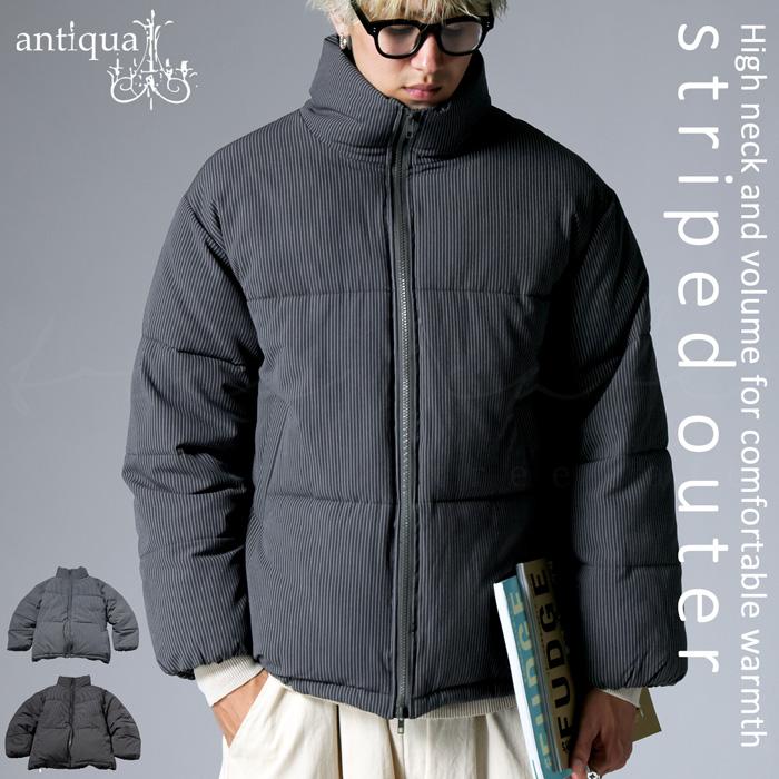 antiqua（アンティカ） ストライプ柄 ボアジャケット メンズ アウター