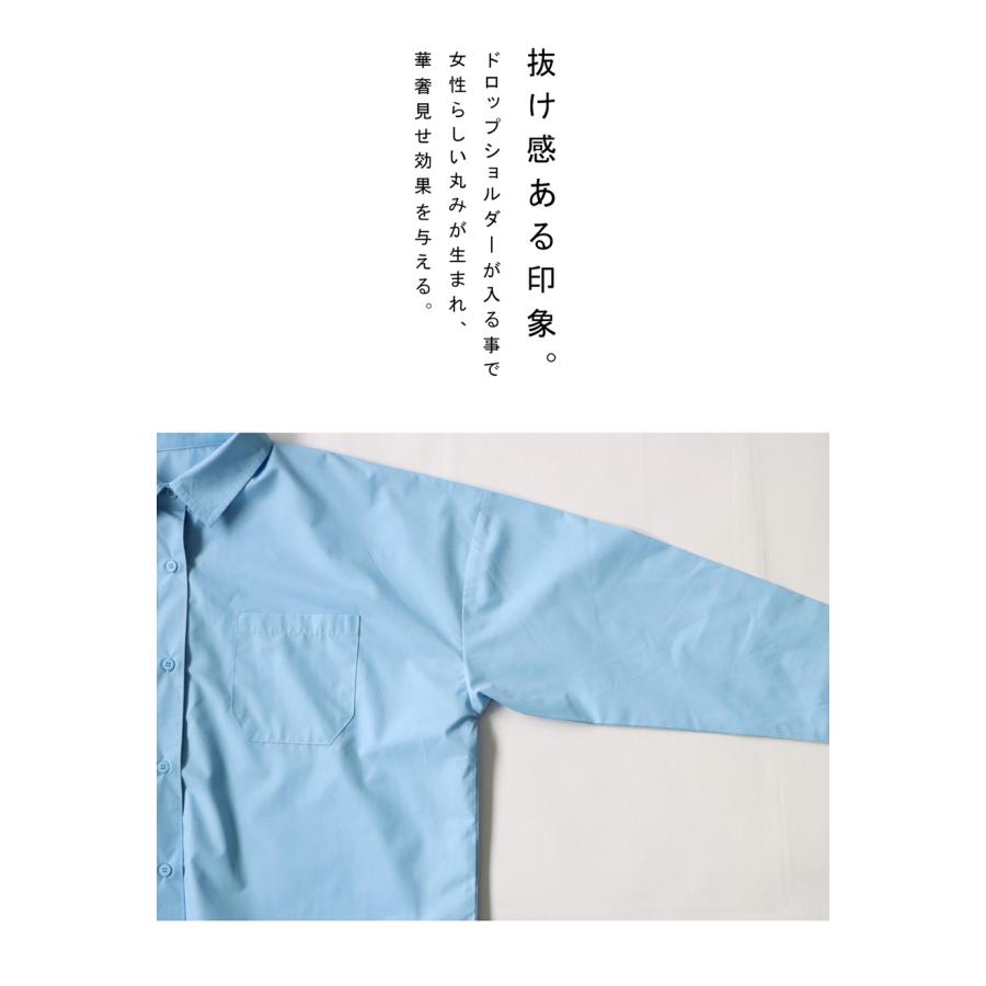 ショートカラーシャツ シャツ レディース トップス 長袖・100ptメール便可｜antiqua｜14