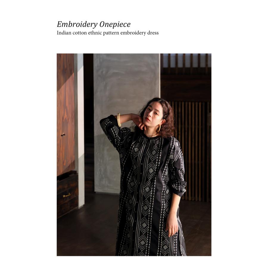antiqua（アンティカ） インド綿 刺繍ワンピ ワンピース レディース