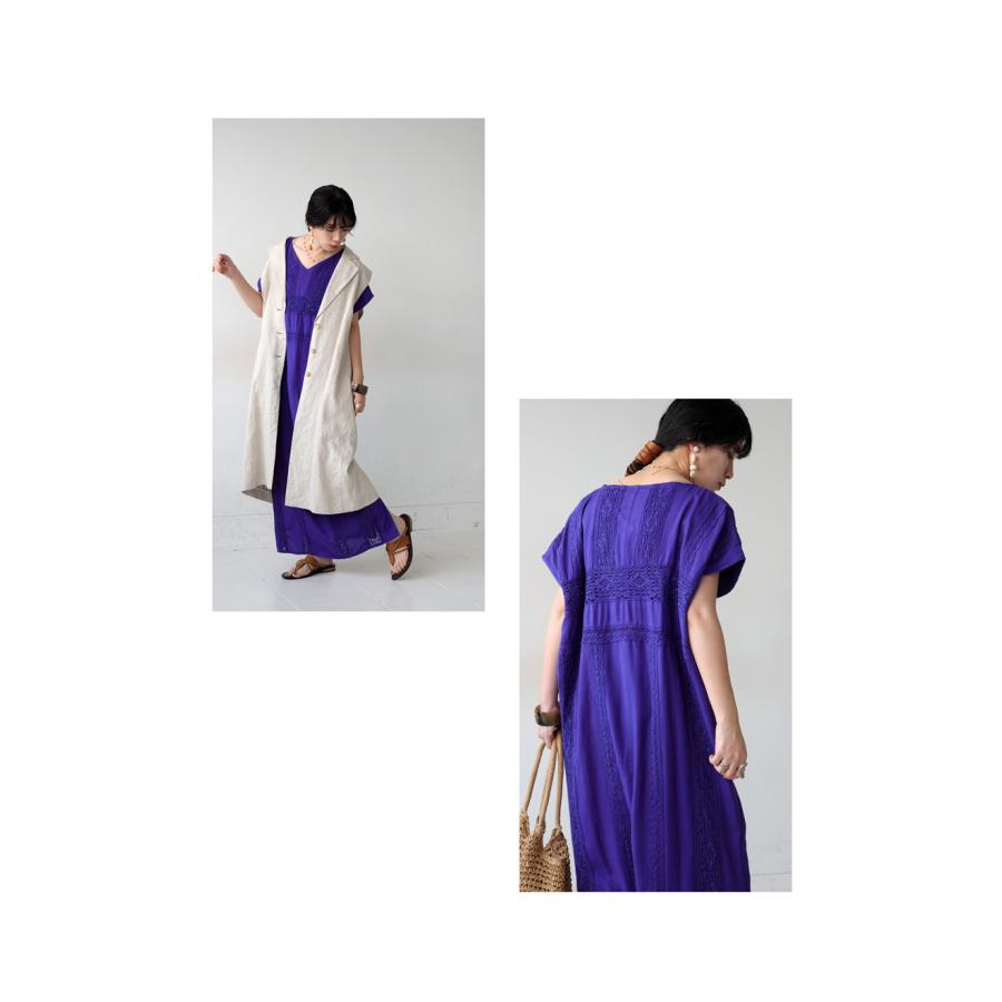 antiqua インド綿 刺繍ワンピース ワンピ レディース ロング antiqua インド綿 刺繍ワンピース ワンピ レディース ロング
