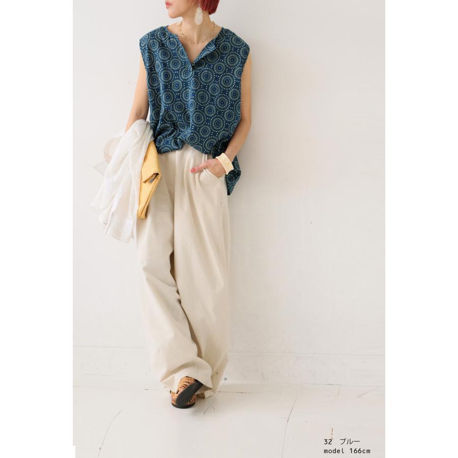 vintage インド綿　クロシェ タンクトップ　トップス antiqua（アンティカ） インド綿 ドット柄タンクトップ レディース