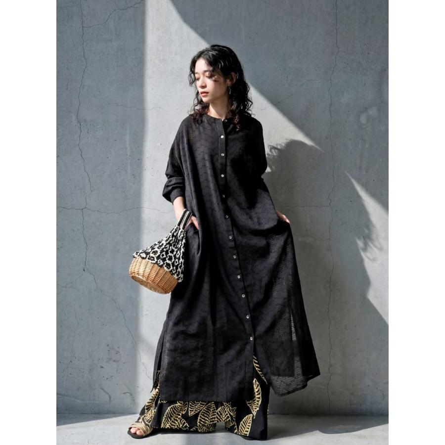 ANNTIAN/アンティアン シルクワンピース 総柄 定価14万円 antiqua（アンティカ） シャツワンピース レディース 長袖 綿100