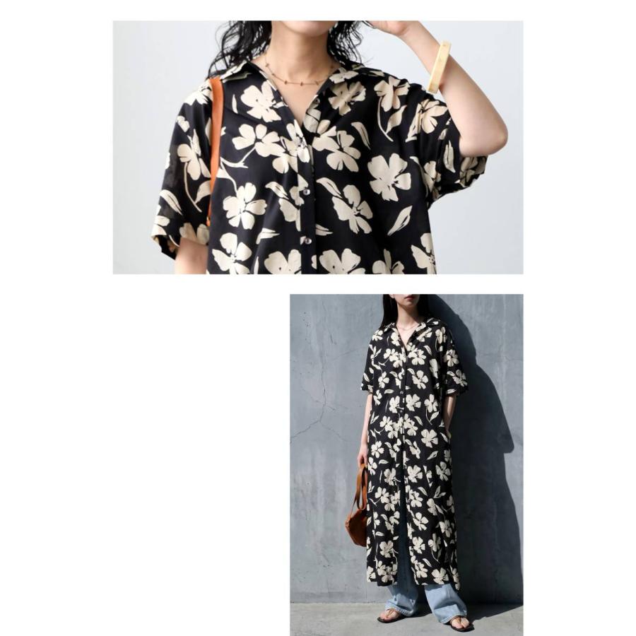 antiqua（アンティカ） 花柄 シャツワンピース レディース ロング 綿