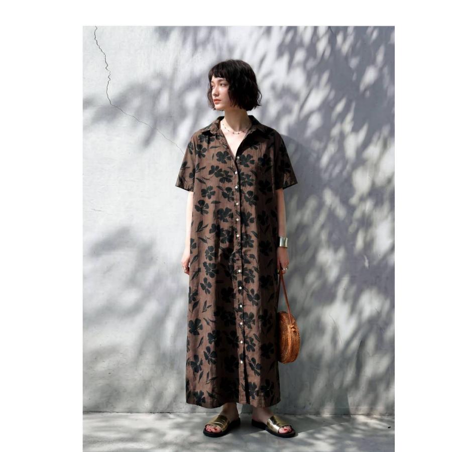 antiqua（アンティカ） 花柄 シャツワンピース レディース ロング 綿