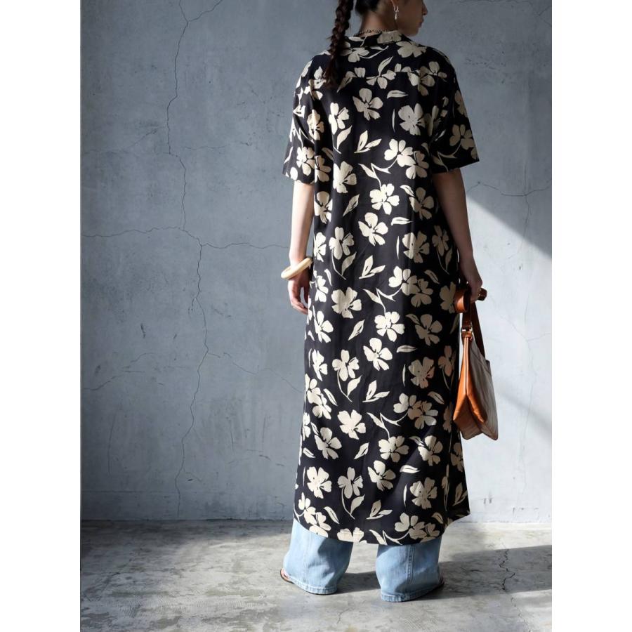 antiqua（アンティカ） 花柄 シャツワンピース レディース ロング 綿