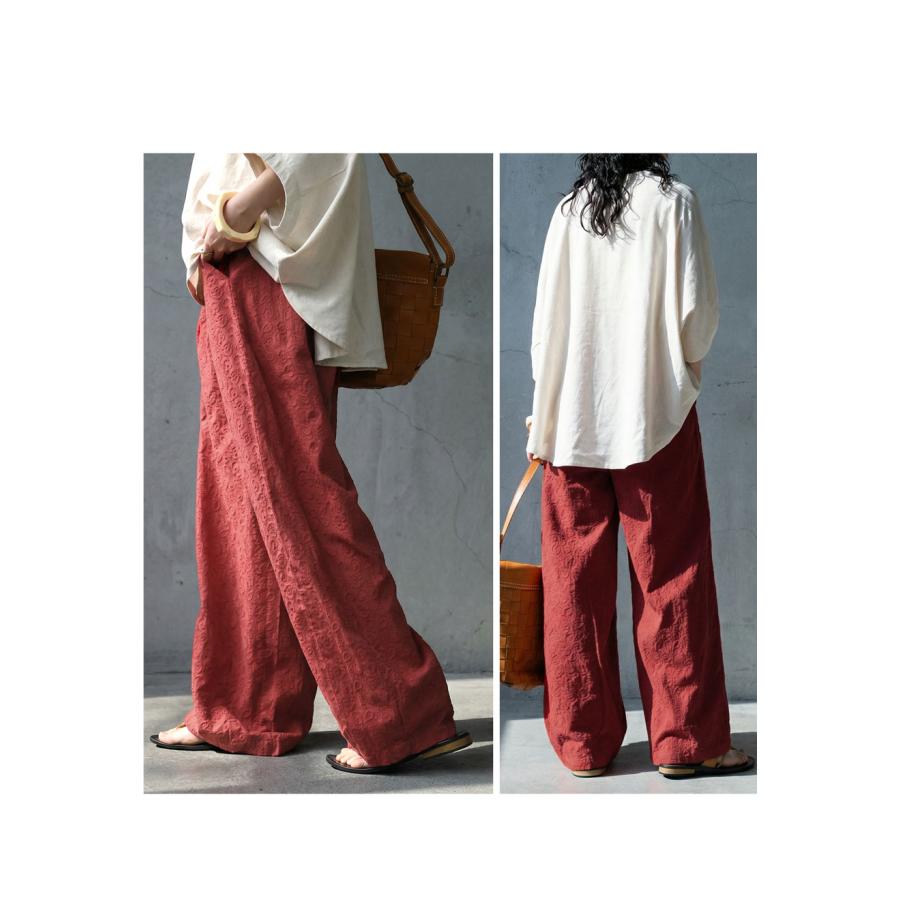 antiqua（アンティカ） 予約6月中旬納期 ペイズリー刺繍 バレルレッグ