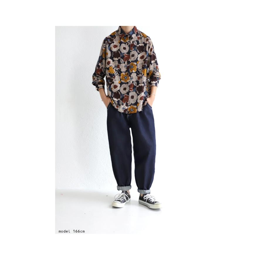 一点物　オールド　ロエベ　長袖シャツ　トップス　フラワー柄　花柄　シルク　40 pa-03772.jpg