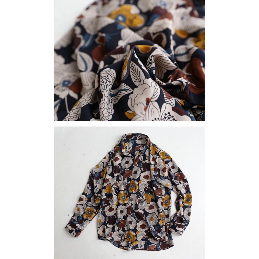 antiqua（アンティカ） シャツ レディース トップス 長袖 レトロ柄 花