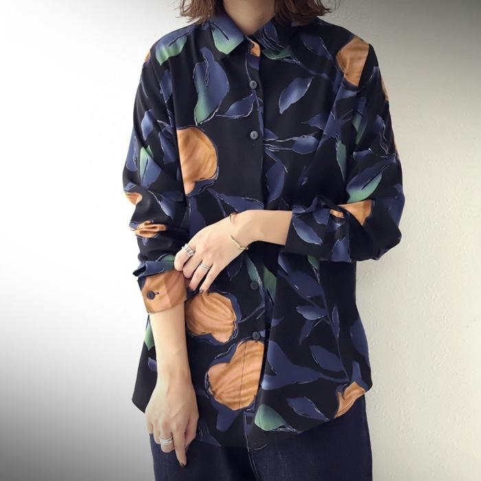 トップス シャツ 長袖 レディース 花柄 羽織り レトロ 花柄シャツ 再再販 50ptメール便可 Ke Antiqua 通販 Yahoo ショッピング
