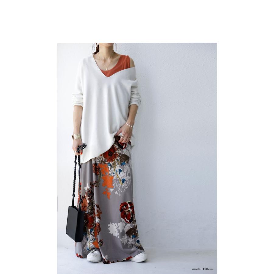 大人気！再入荷予定あり!フラワーデザインスカート スカート