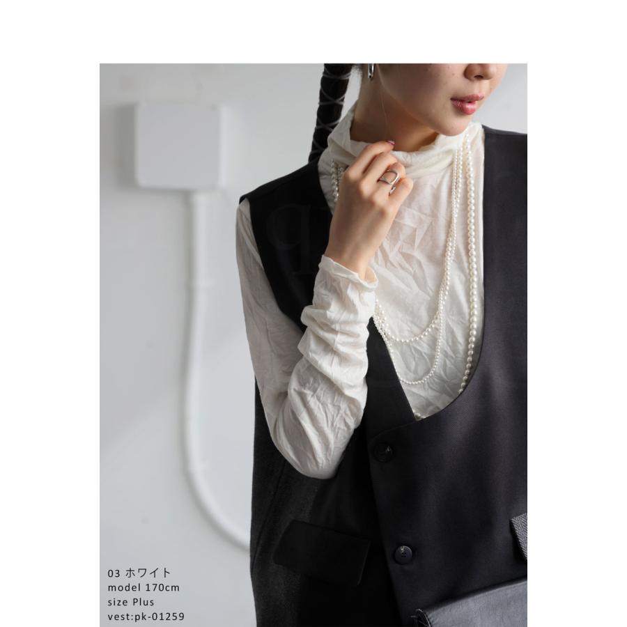 antiqua（アンティカ） シワ加工 ハイネックトップス トップス