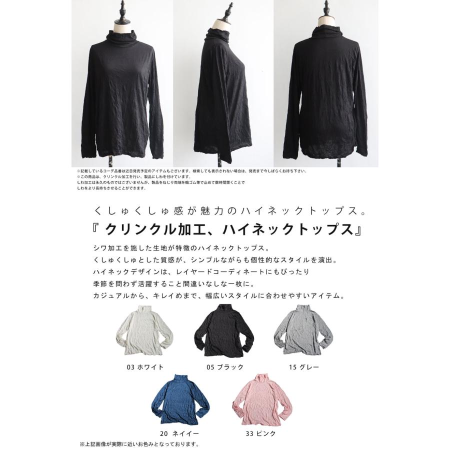 antiqua（アンティカ） シワ加工 ハイネックトップス トップス