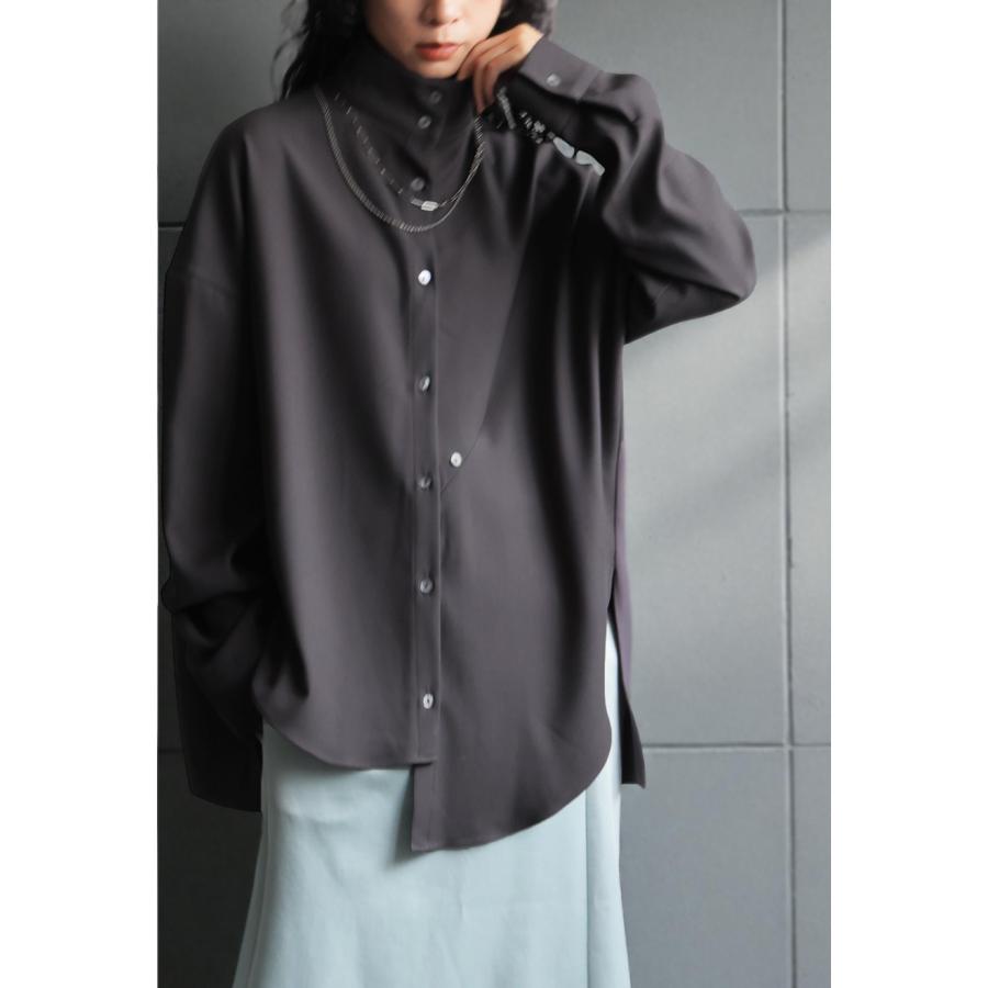 antiqua（アンティカ） アシメ スタンドカラーシャツ レディース