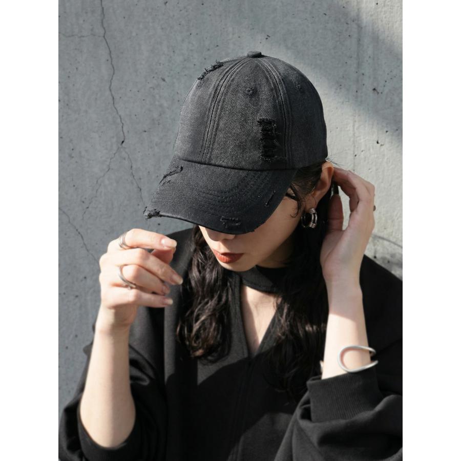 antiqua（アンティカ） ダメージ加工 キャップ レディース 綿100 無地