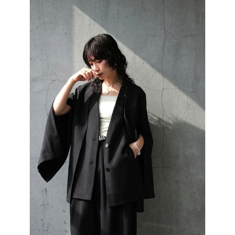 アニーカ　ノーカラージャケット　BLACK【新品　大人気　完売商品】 antiqua（アンティカ） ノーカラー ジャケット レディース 長袖 無地