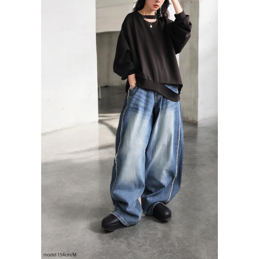 antiqua フリンジ デニムパンツ レディース デニム バルーン 送料無料