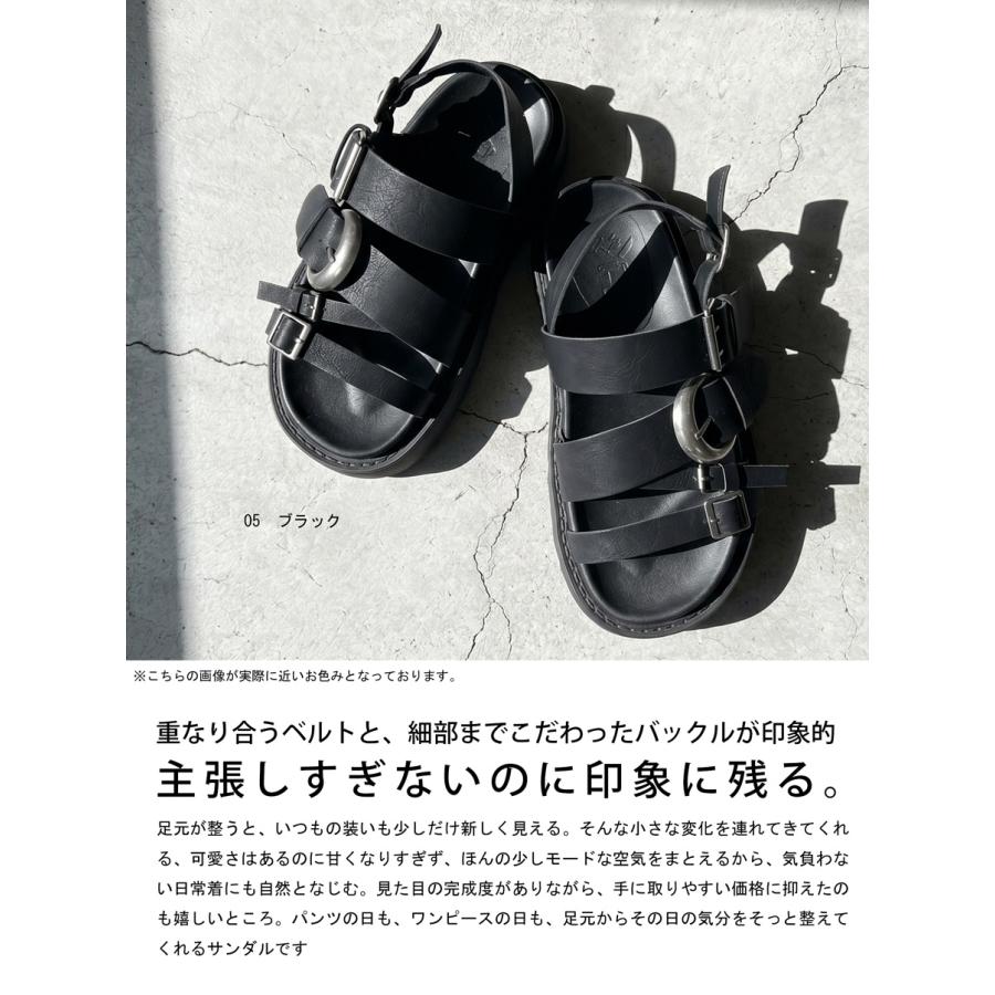 バックルデザイン サンダル レディース 厚底 送料無料 ・メール便不可の画像