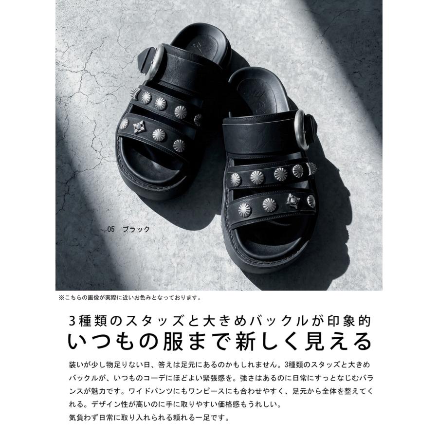 antiqua（アンティカ） サンダル レディース 厚底 ベルト バックル