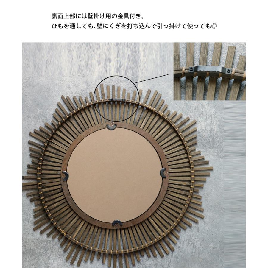 ミラー 鏡 壁掛け 壁掛けミラー 竹 バンブー 天然素材 円形 おしゃれ