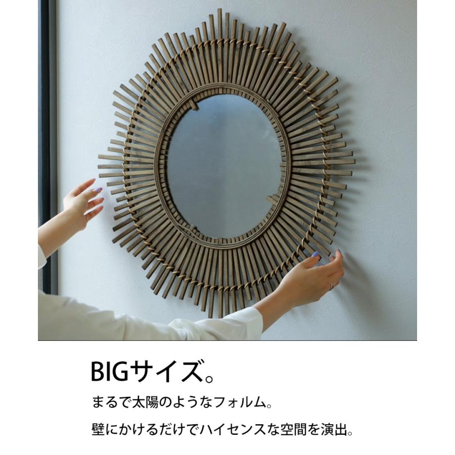 ミラー 鏡 壁掛け 壁掛けミラー 竹 バンブー 天然素材 円形 おしゃれ