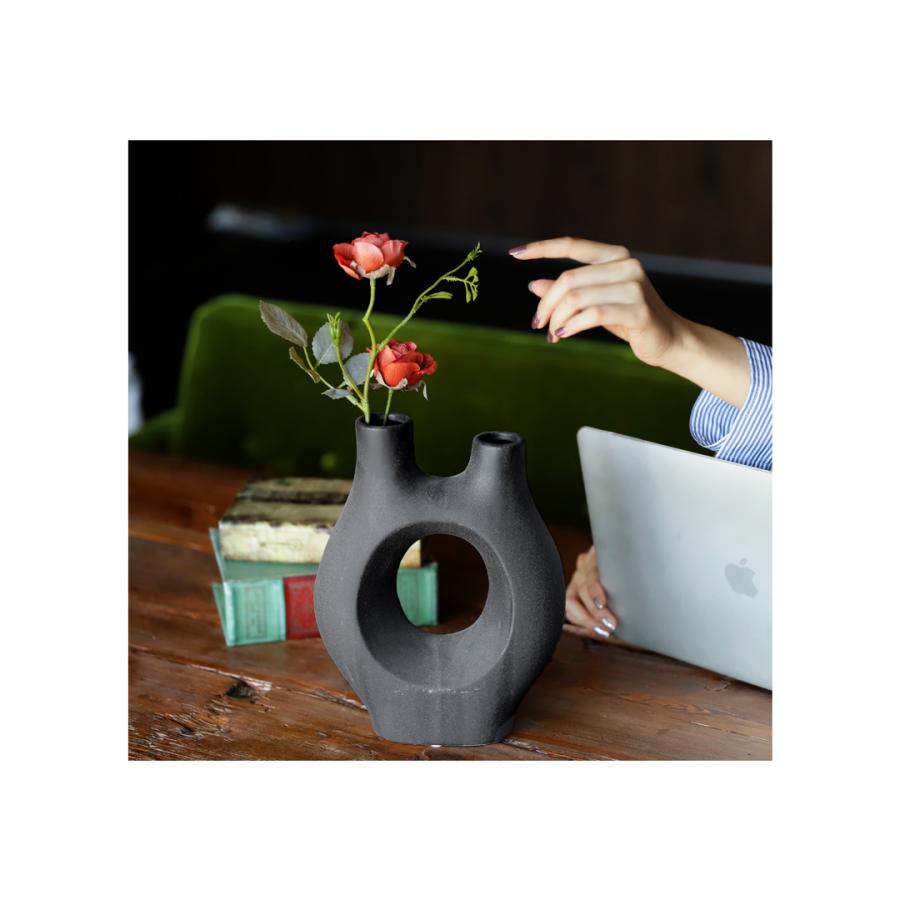 フラワーベース　モダン　フラワースタンド　ディスクベース　円形　円盤型　花瓶 フラワーベース 北欧風 花瓶 セラミック フラワースタンド おしゃれ