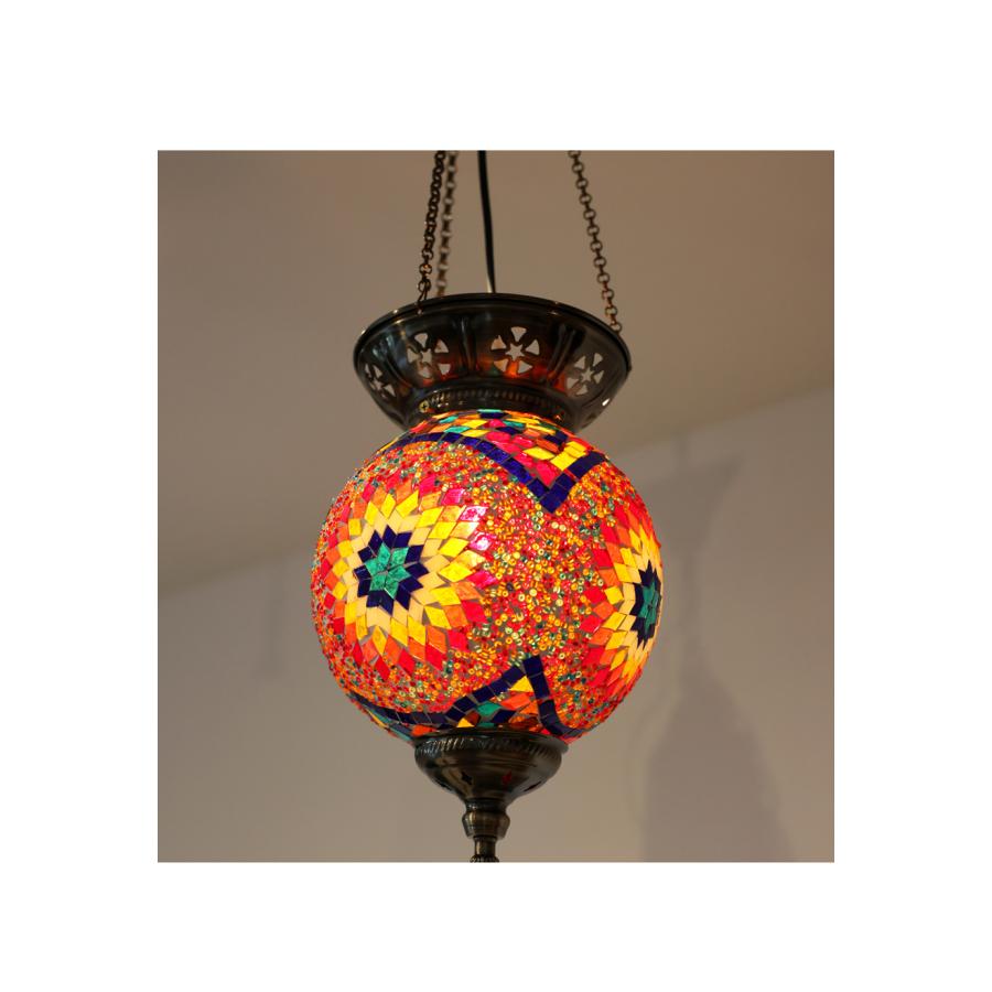 モザイクガラス トルコランプ 丸型ライト 大 送料無料・メール便不可