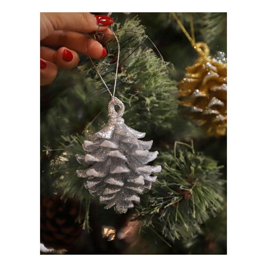 オーナメント 松ぼっくり クリスマス Xmas クリスマスツリーシルバー