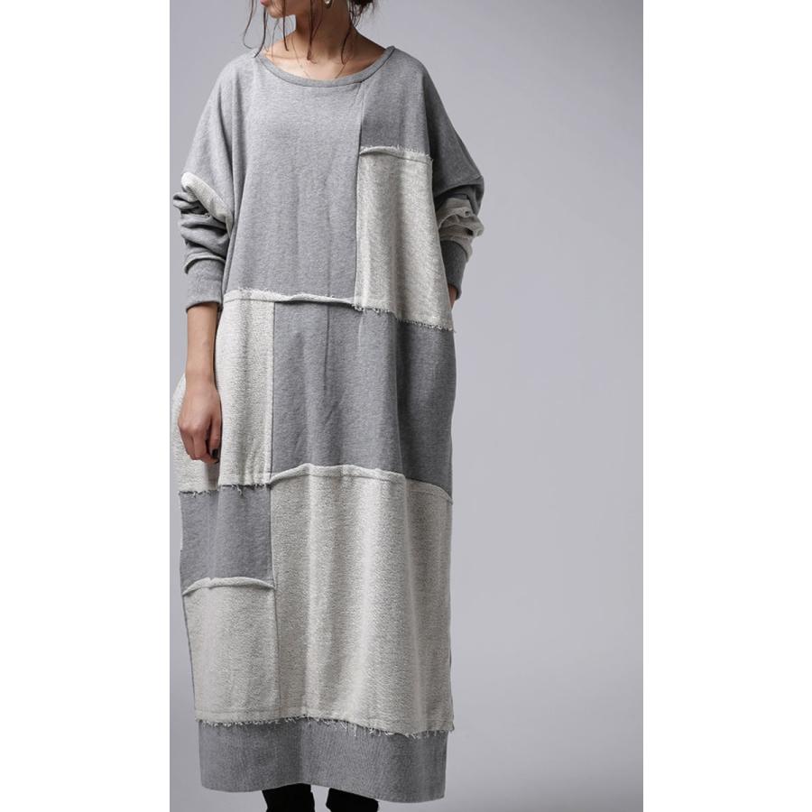 ワンピース サロペ パッチワーク スウェット 裏毛切替スウェットワンピ 再再販 メール便不可 母の日 Na Antiqua 通販 Yahoo ショッピング