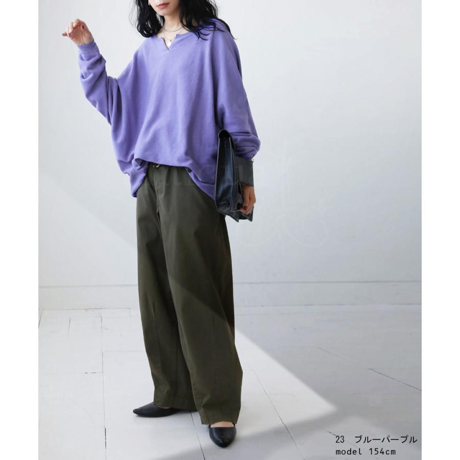 antiqua キーネックデザインニット　ダスティミント antiqua（アンティカ） キーネックニット ニット レディース 長袖 無地