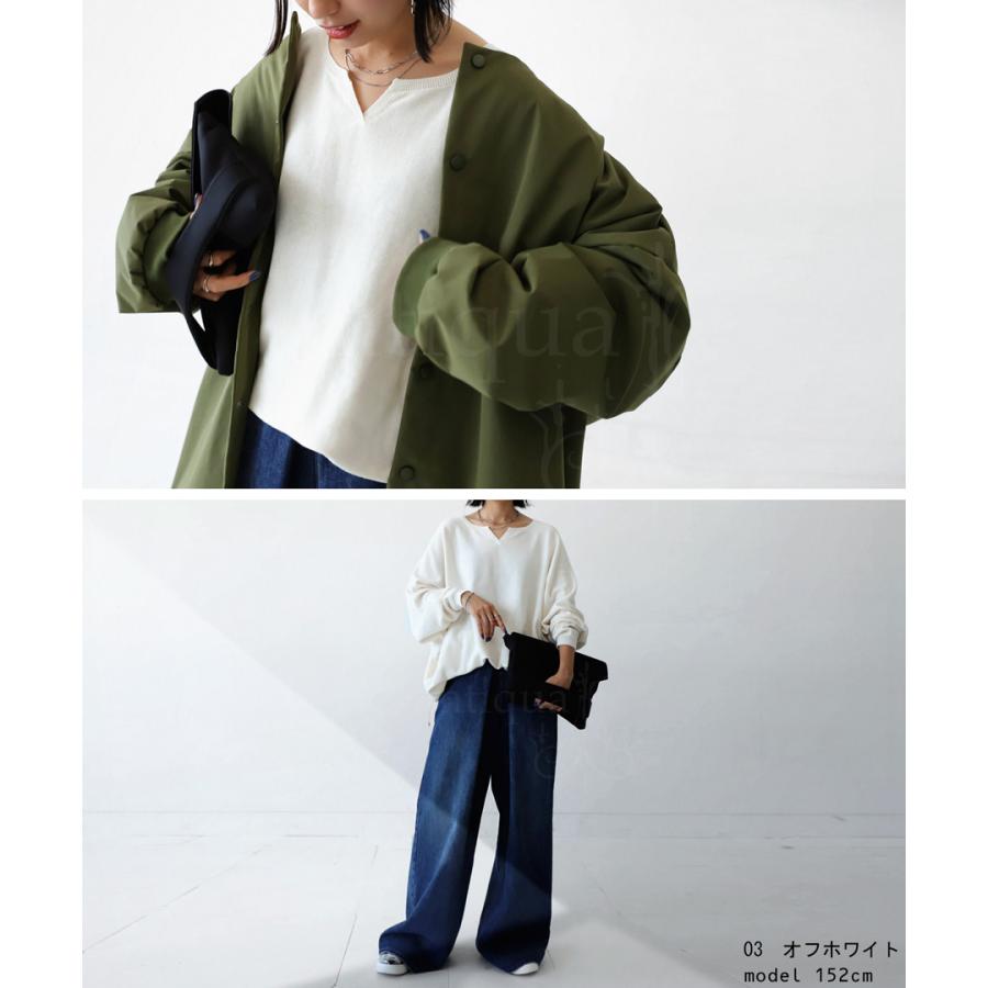 antiqua（アンティカ） キーネックニット ニット レディース 長袖 無地