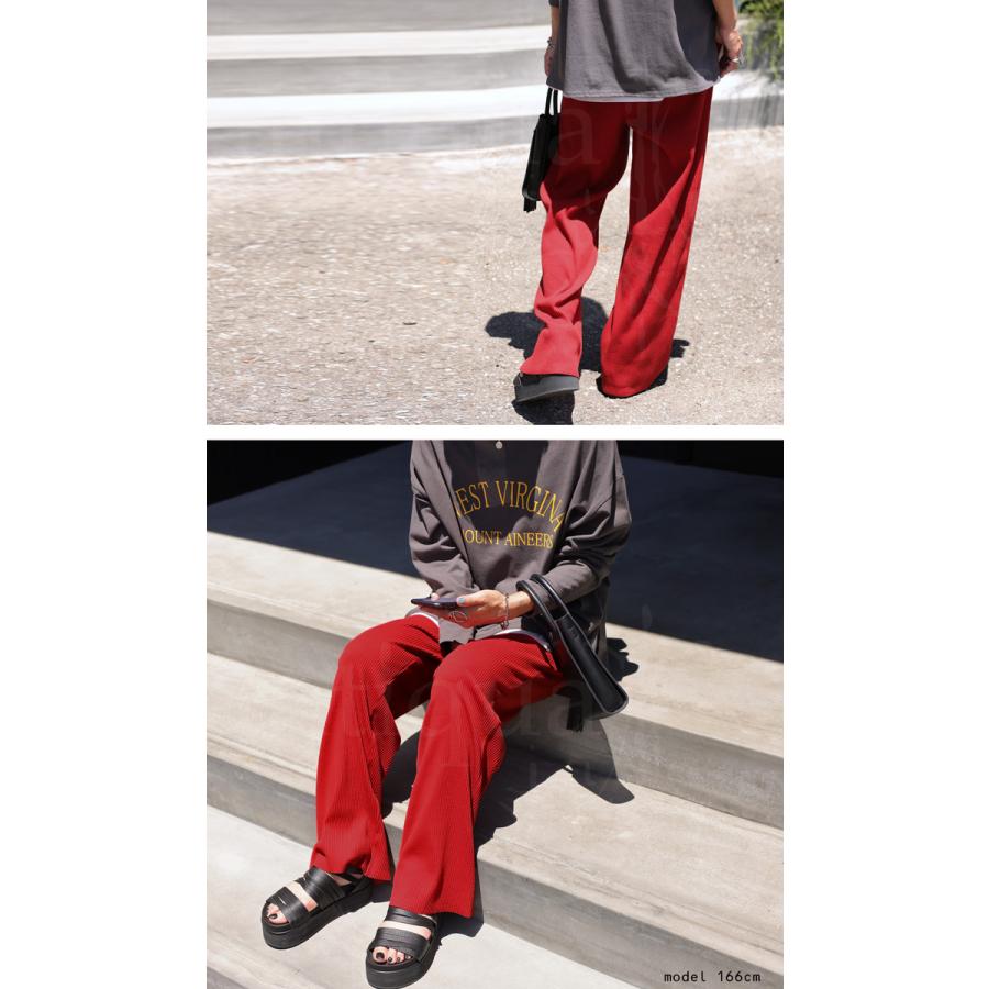リブパンツ パンツ レディース ボトムス リブ セルフカット 特別送料無料・メール便不可 | antiqua | 22
