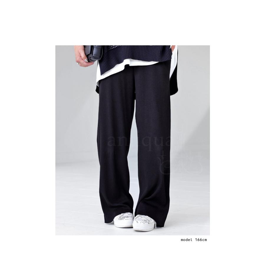リブパンツ パンツ レディース ボトムス リブ セルフカット 特別送料無料・メール便不可 | antiqua | 10
