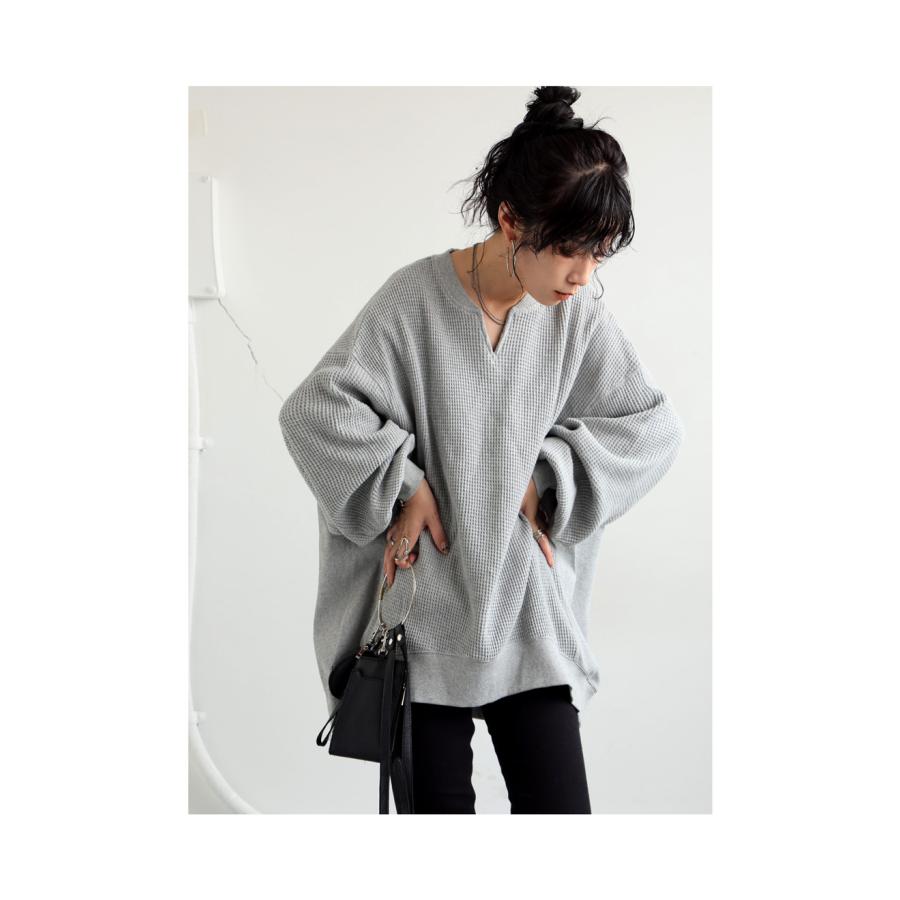 antiqua（アンティカ） オニワッフル カフタン襟 トップス レディース