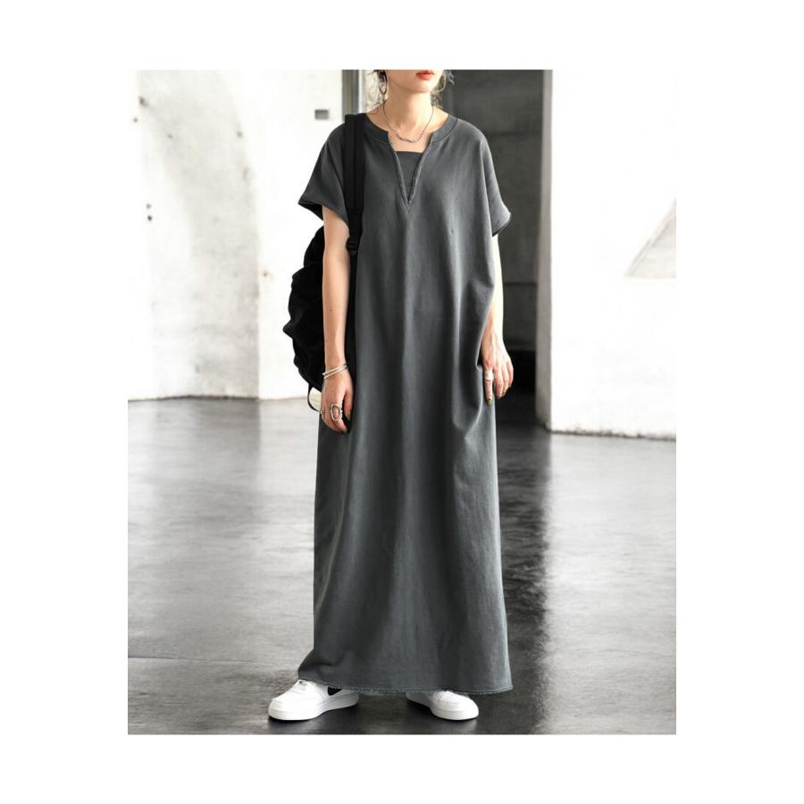 antiqua（アンティカ） ピグメント加工 ワンピース レディース ロング