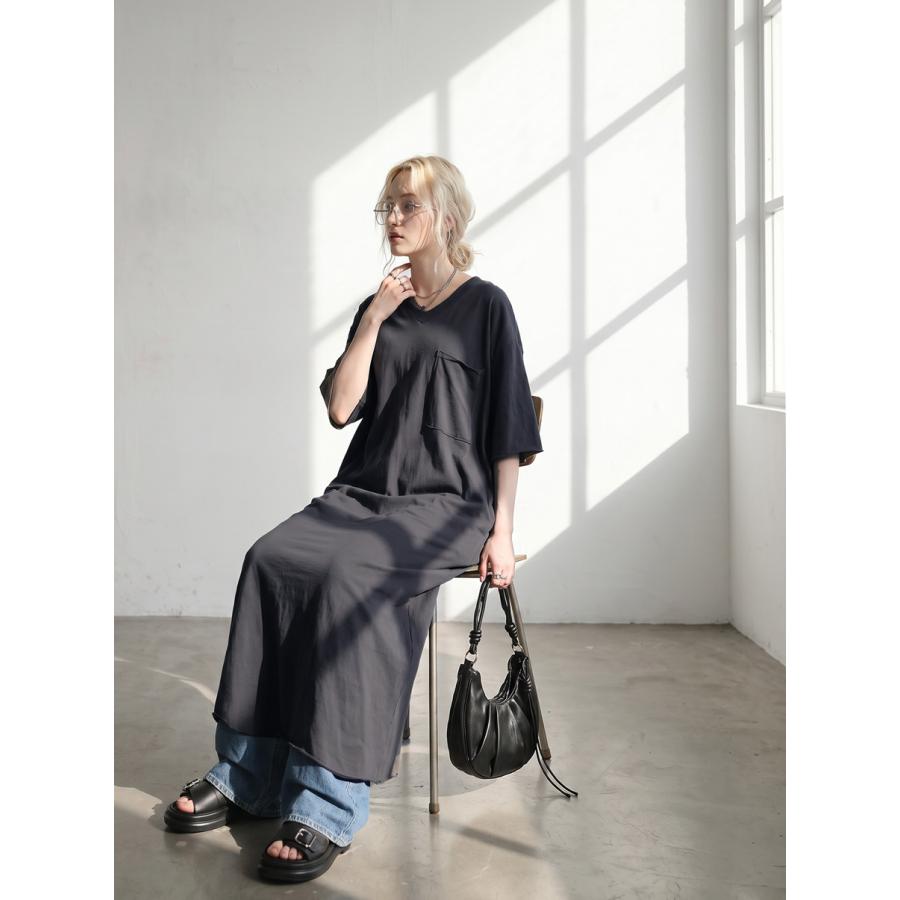 antiqua（アンティカ） ワンピース レディース 半袖 ロング Vネック