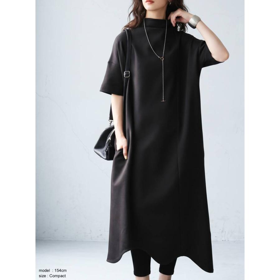 antiqua（アンティカ） ワンピース レディース 半袖 ロング モック