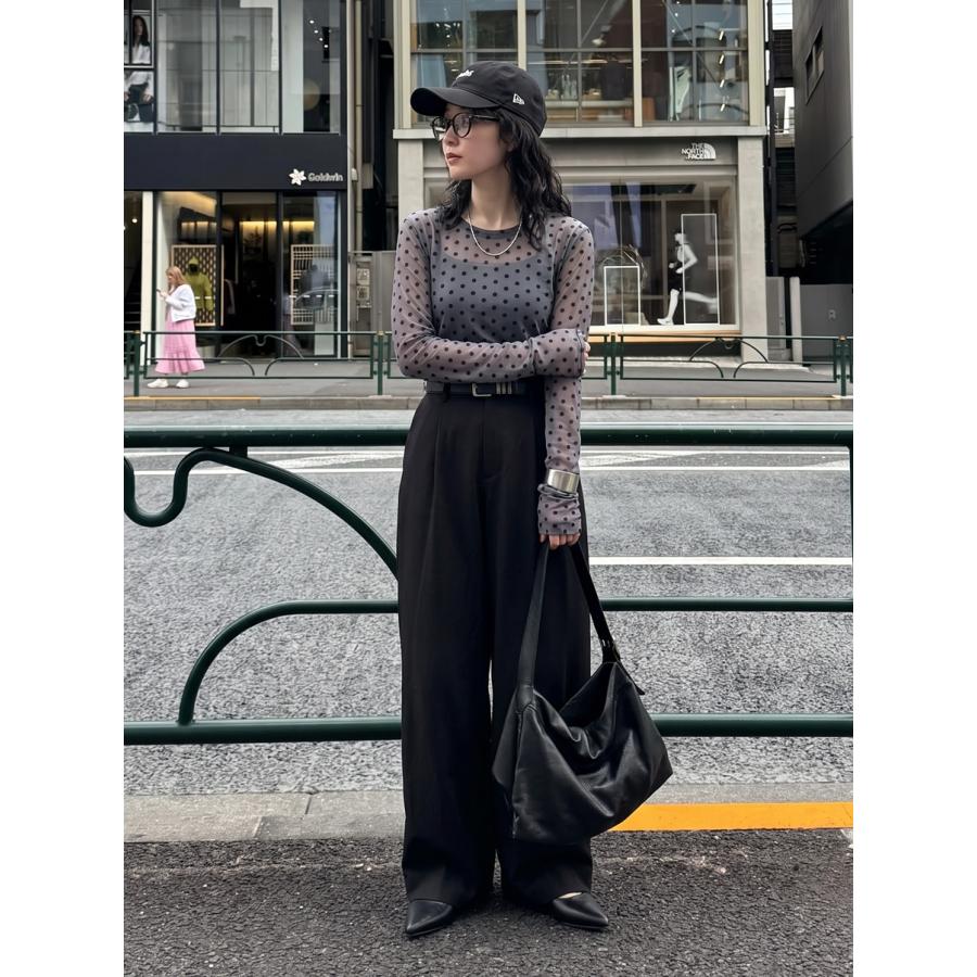 antiqua（アンティカ） ドット柄 シアー トップス レディース 長袖