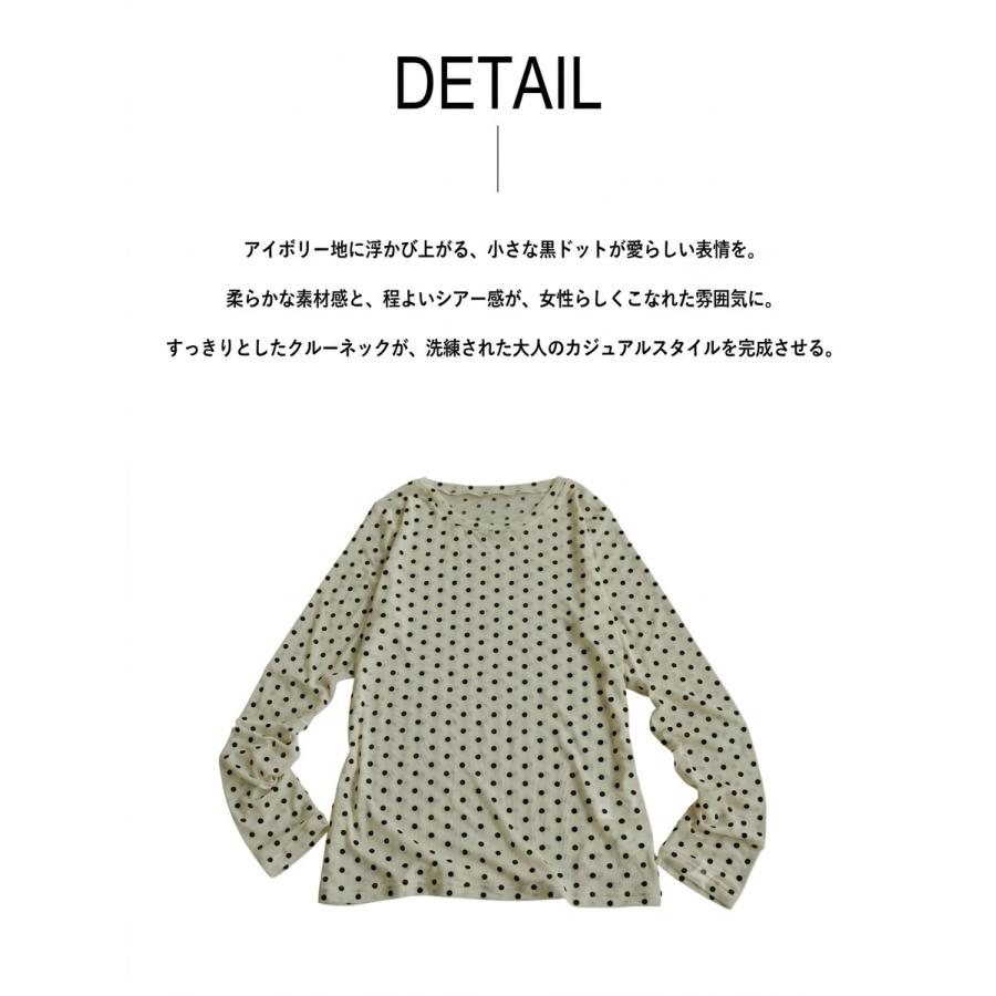 antiqua（アンティカ） ドット柄 シアー トップス レディース 長袖