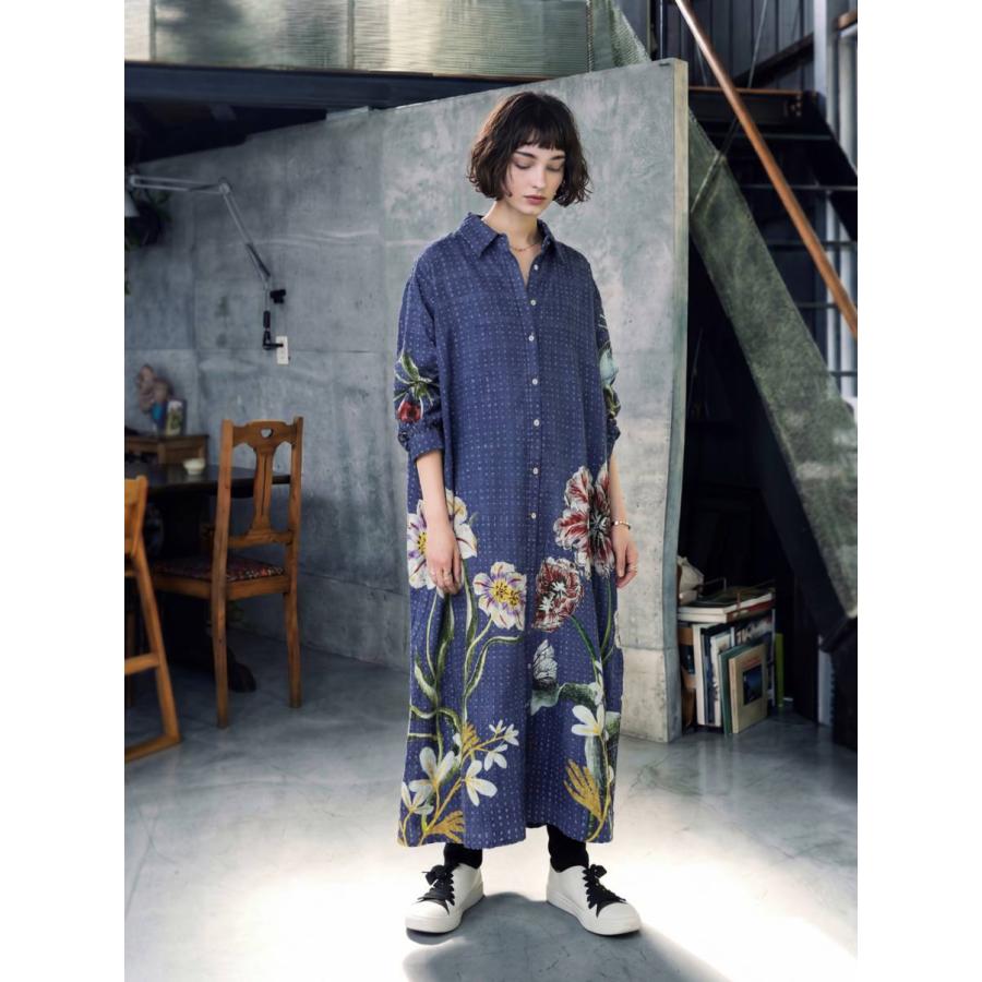 antiqua（アンティカ） ワンピース レディース 長袖 ロング 花柄