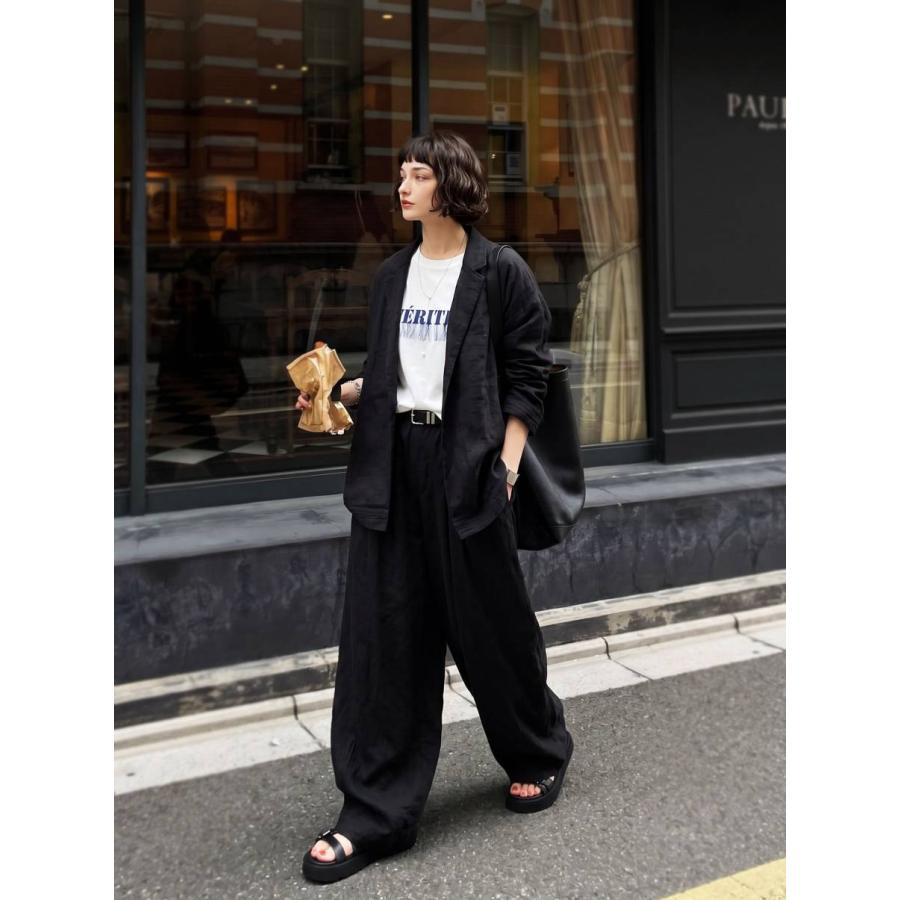 ワイドパンツ レディース ロング ウエストゴム 送料無料 ・メール便不可の画像