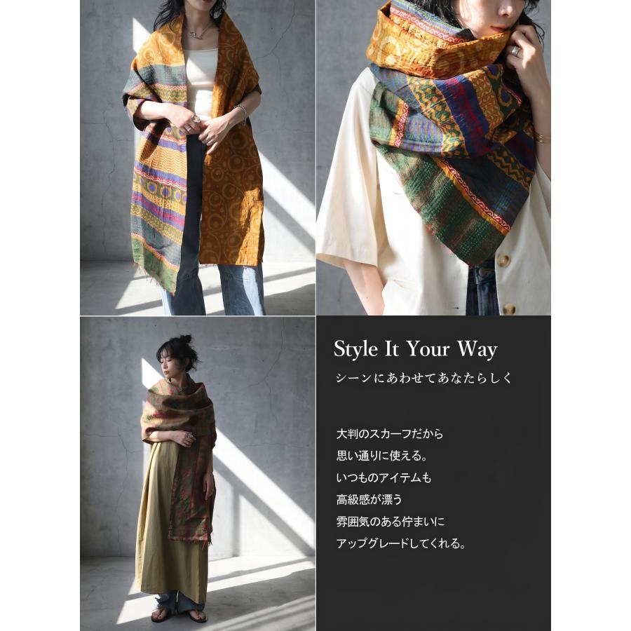 antiqua（アンティカ） シンプル服を格上げ。ストール レディース 大判