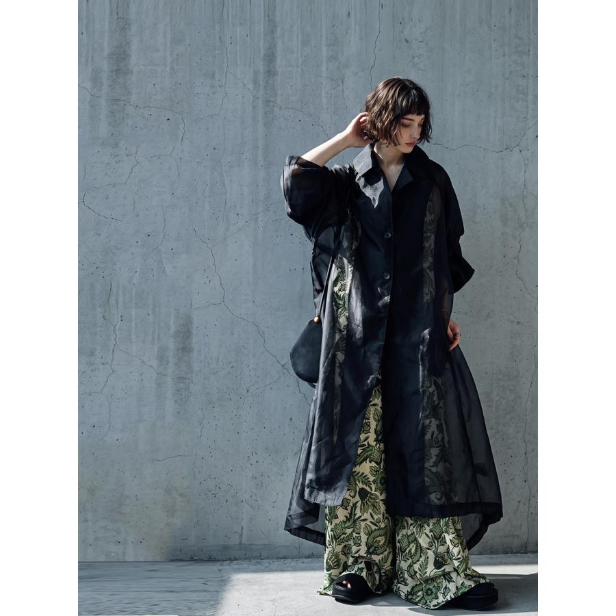 antiqua（アンティカ） シアーコート レディース ロングコート 長袖