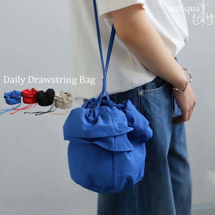 antiqua（アンティカ） フリル巾着バッグ レディース 軽量 2WAY