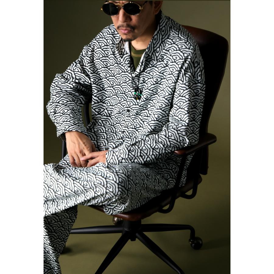 antiqua（アンティカ） 雲青海波柄シャツ シャツ メンズ トップス 長袖