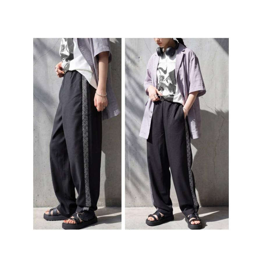 antiqua（アンティカ） サイドラインパンツ レディース ワイドパンツ