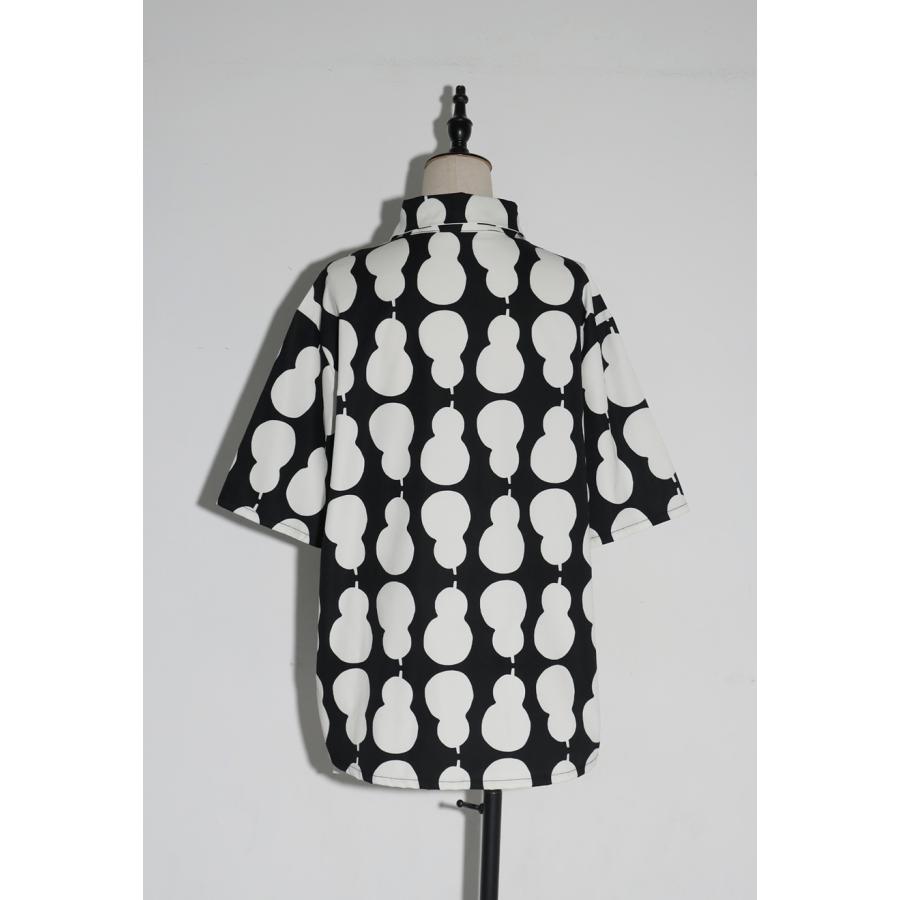 ひょうたん柄 シャツ レディース トップス 半袖 送料無料・500ptメール便可 | antiqua | 21