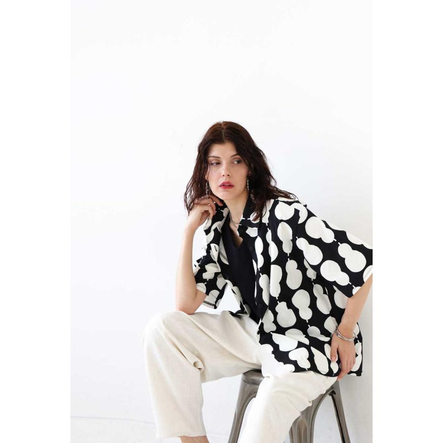 ひょうたん柄 シャツ レディース トップス 半袖 送料無料・500ptメール便可 | antiqua | 10