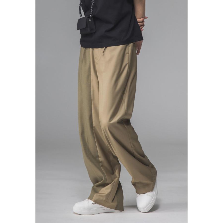 antiqua（アンティカ） 異素材切替 タックパンツ レディース ロング